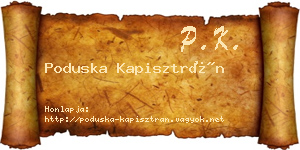 Poduska Kapisztrán névjegykártya